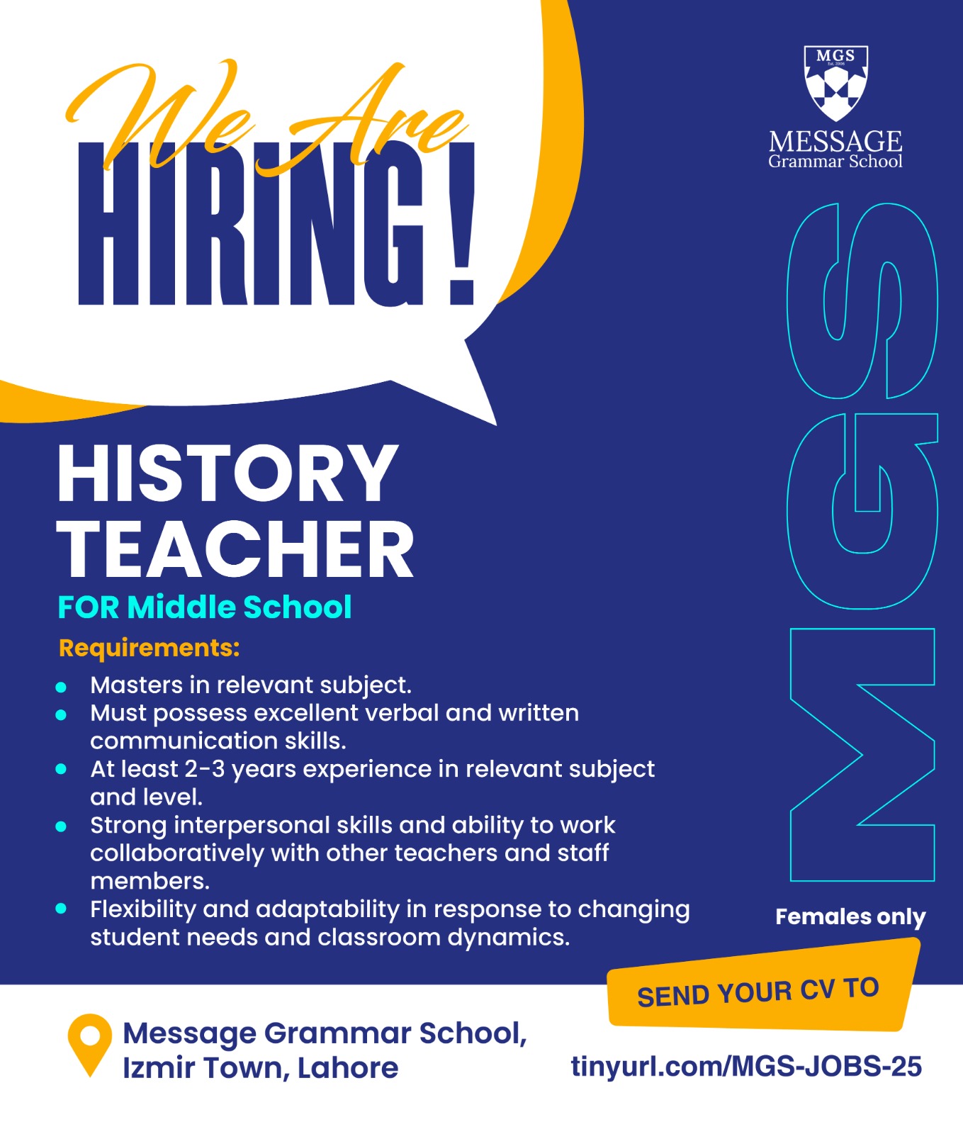 History Teacher for Middle School